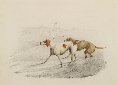 Dos punteros, mirando a la izquierda de Henry Thomas Alken